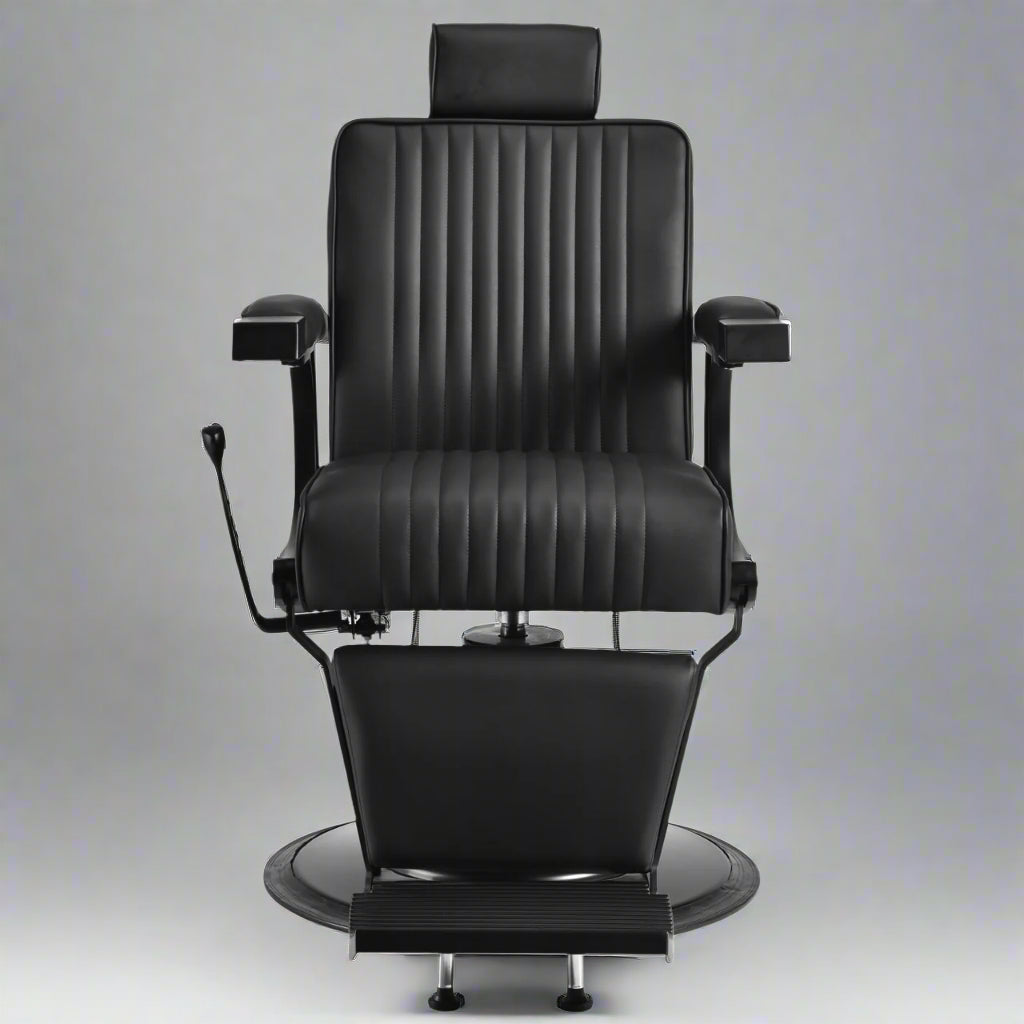 AXIS Matte Black Vintage Style Barber Chair
