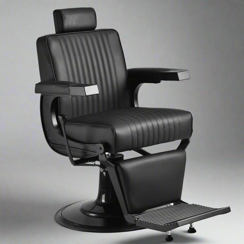 AXIS Matte Black Vintage Style Barber Chair