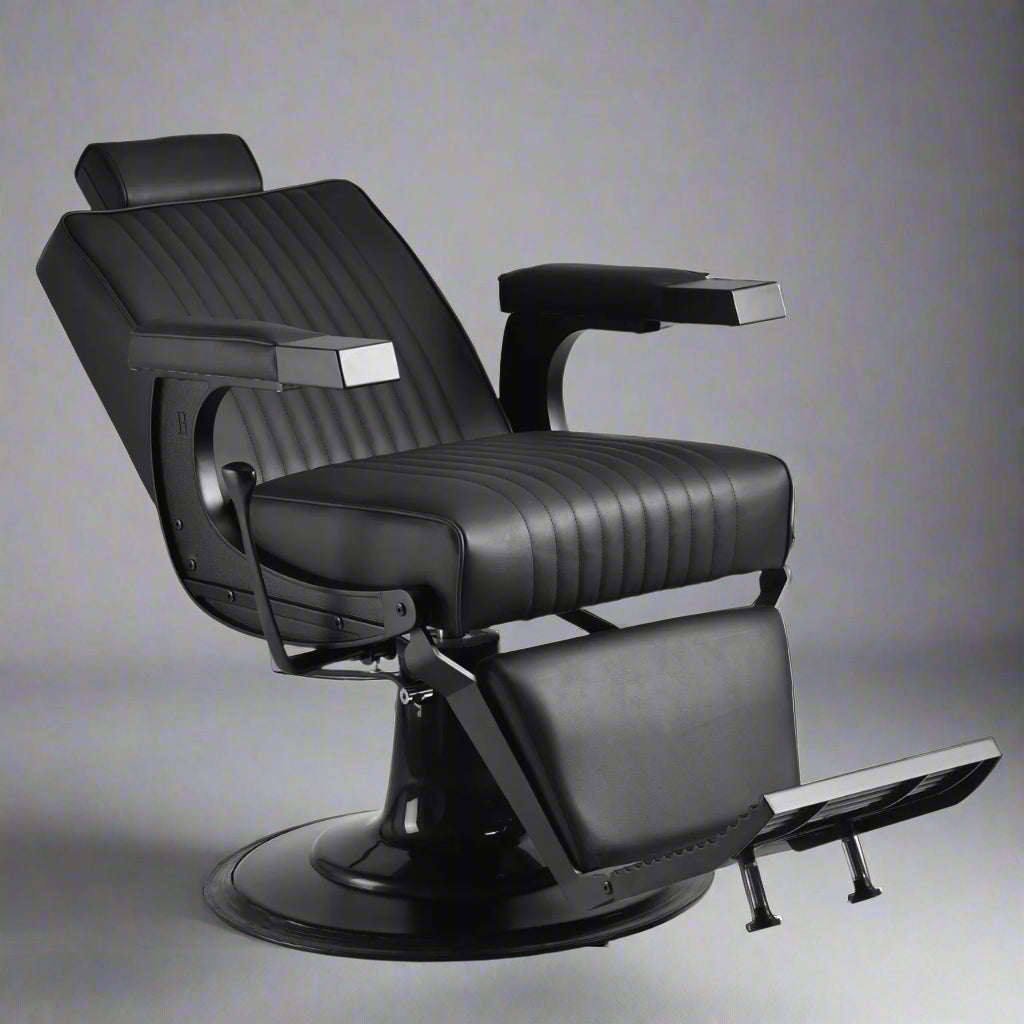 AXIS Matte Black Vintage Style Barber Chair