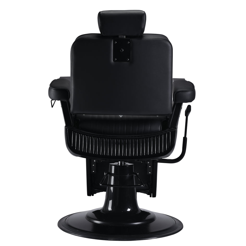 LINCOLN Matte Black Vintage Style Barber Chair