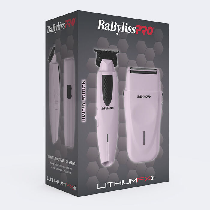 BaBylissPRO Limited Edition LithiumFX+ Trimmer & Double Foil Shaver Value Set - Pink (FX73FSTPKMP)