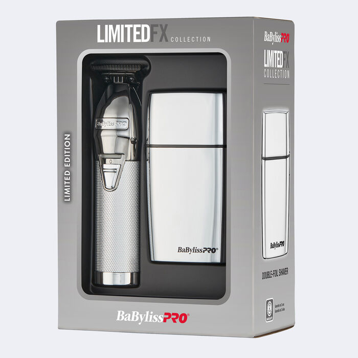 BaBylissPRO LimitedFX Silver Trimmer and Double Foil Shaver Combo