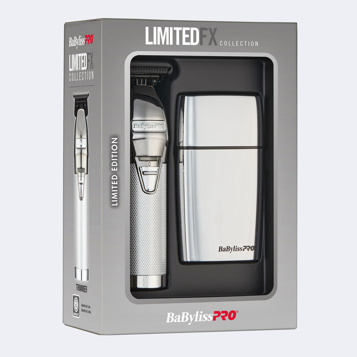 BaBylissPRO LimitedFX Silver Trimmer and Double Foil Shaver Combo