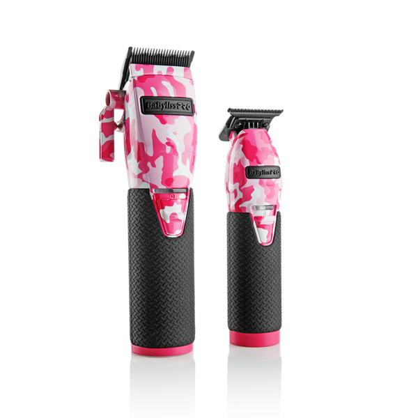 BaBylissPRO LimitedFX Pink Camo Metal Lithium Clipper and Trimmer