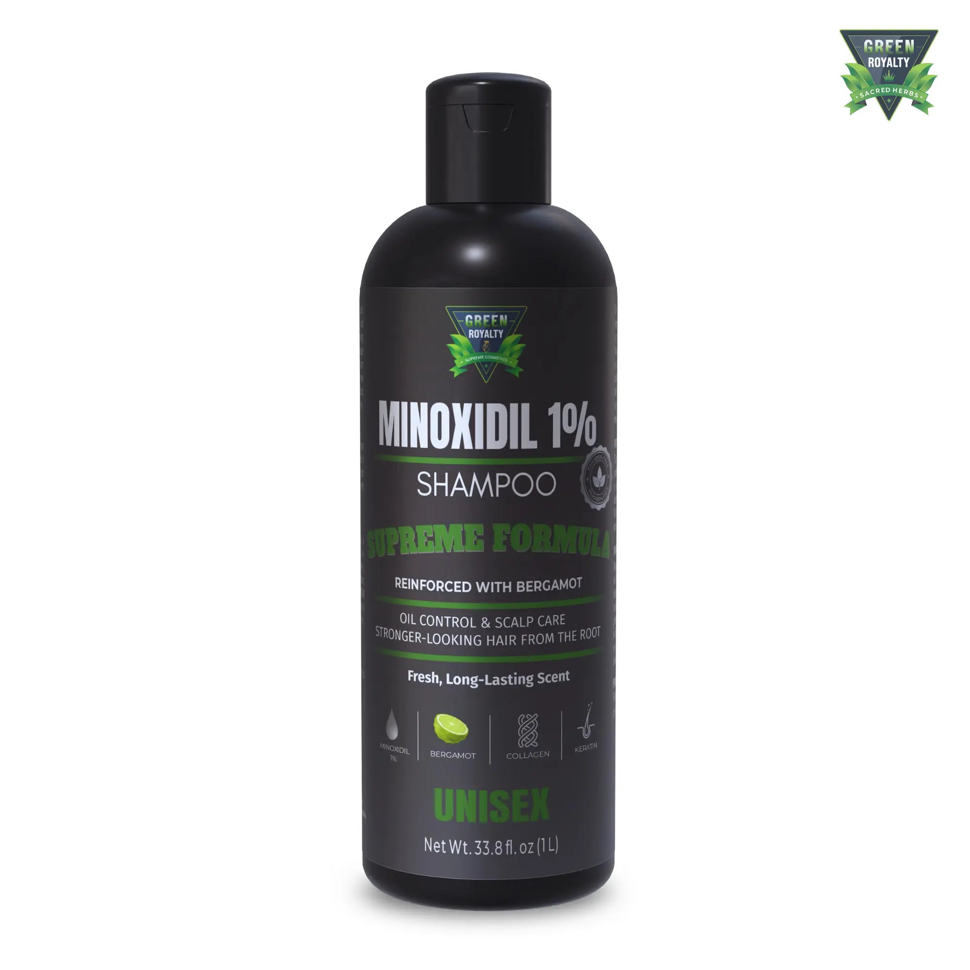 Green Royalty MinoXidIl 1% Supreme Shampoo | Unisex | Bergamöt |32.8oz(1lt)