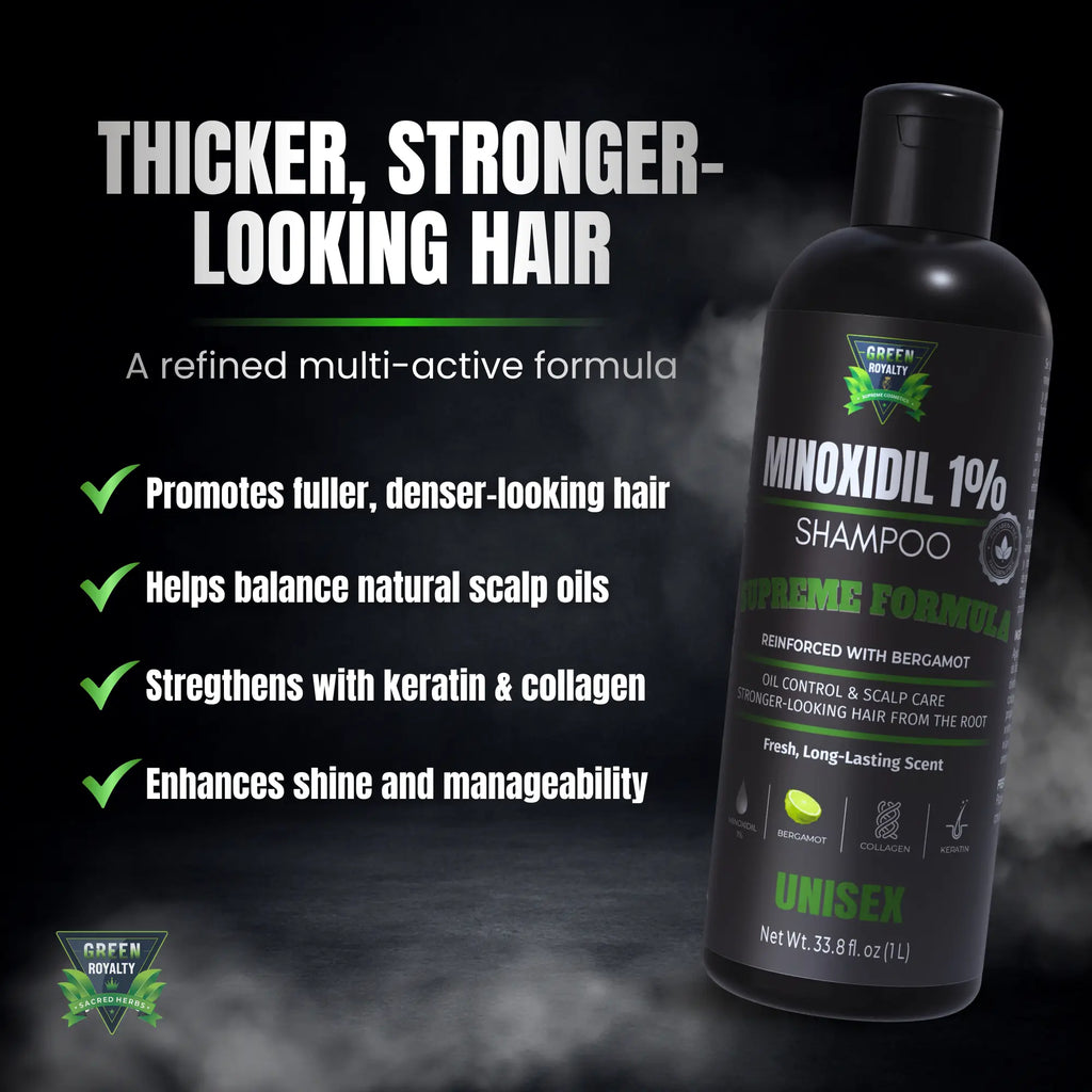 Green Royalty MinoXidIl 1% Supreme Shampoo | Unisex | Bergamöt |32.8oz(1lt)