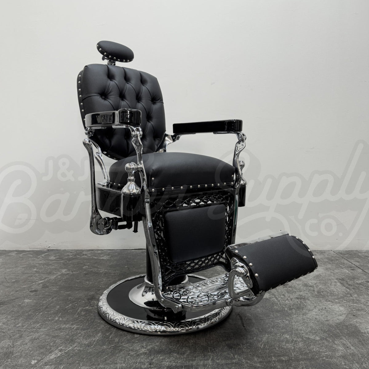 Vintage Louis Hanson Barber Chair - Triple Chrome Plated