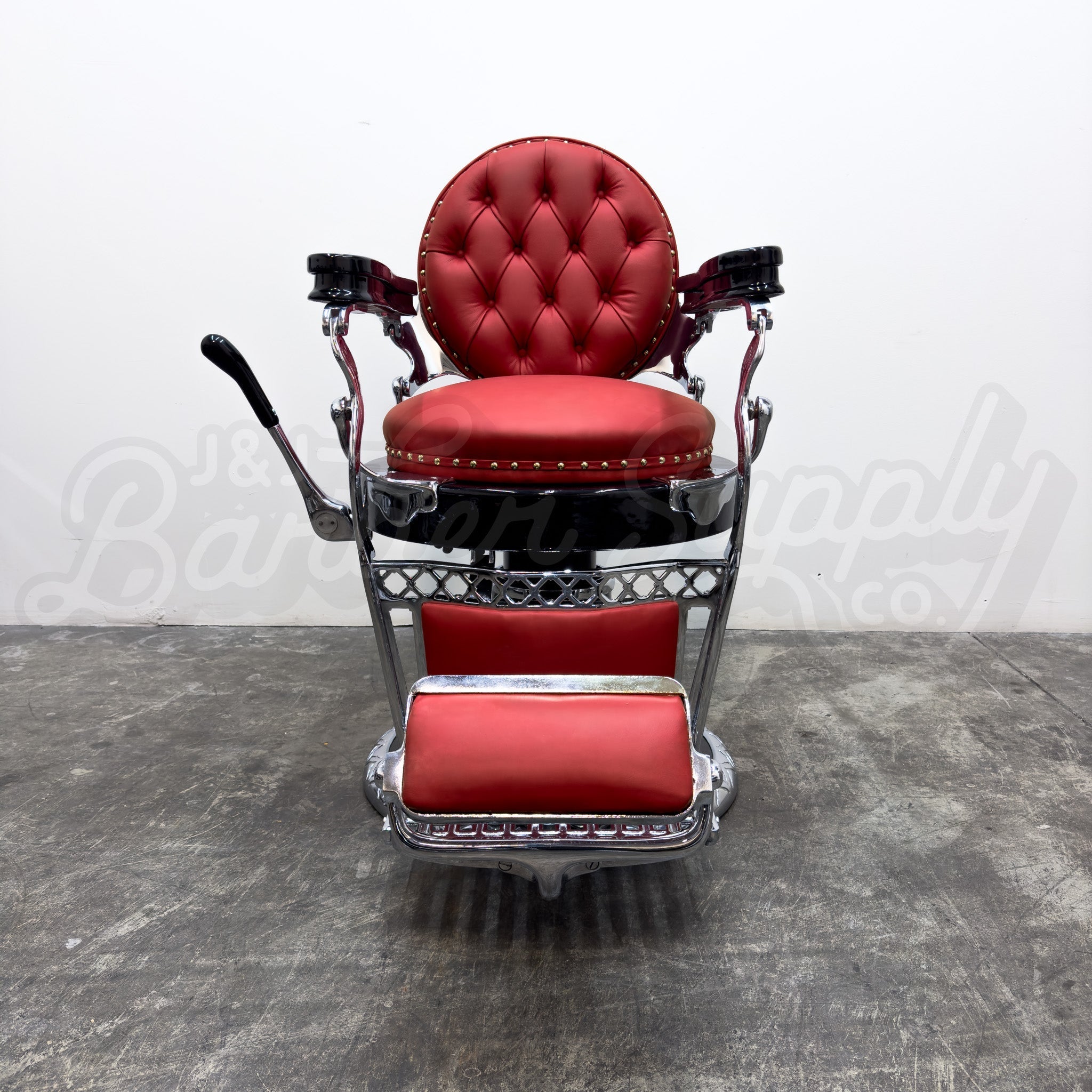 Vintage Emil J Paidar Barber Chair - Black on Chrome