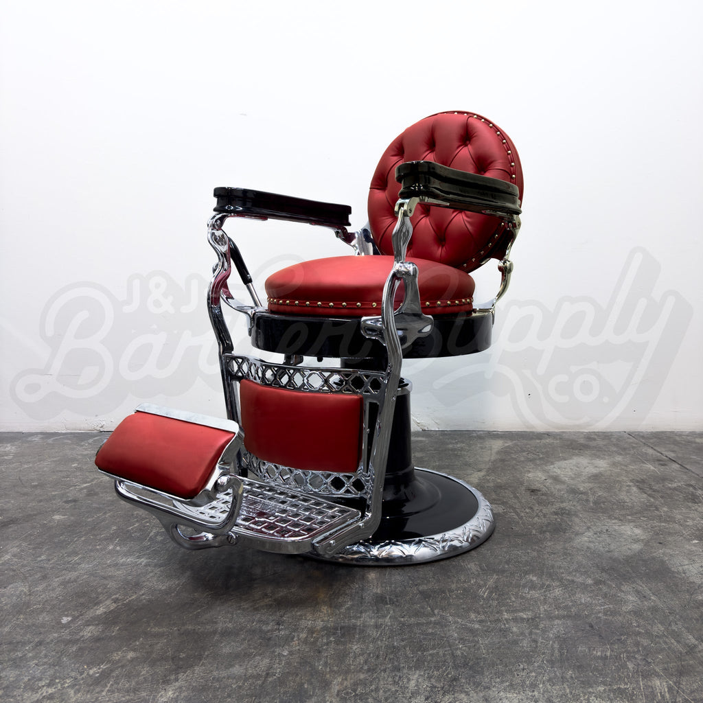 Vintage Emil J Paidar Barber Chair - Black on Chrome