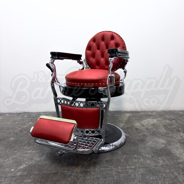 Vintage Emil J Paidar Barber Chair - Black on Chrome