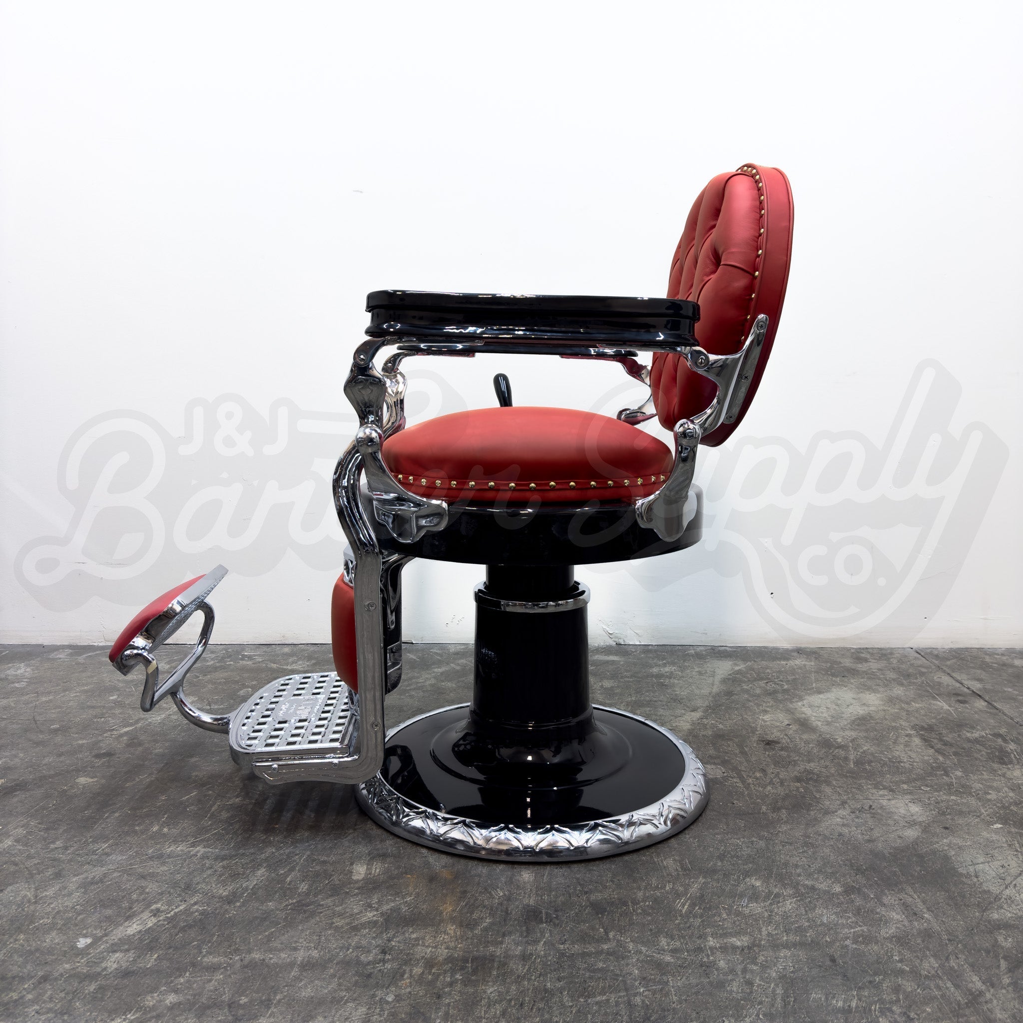 Vintage Emil J Paidar Barber Chair - Black on Chrome
