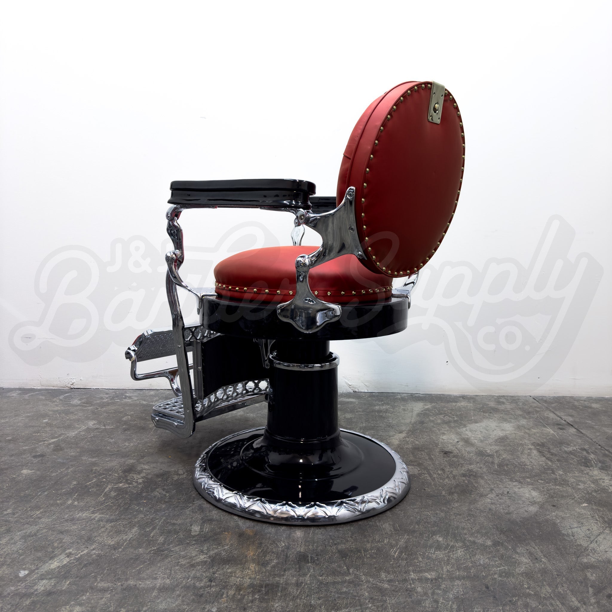 Vintage Emil J Paidar Barber Chair - Black on Chrome