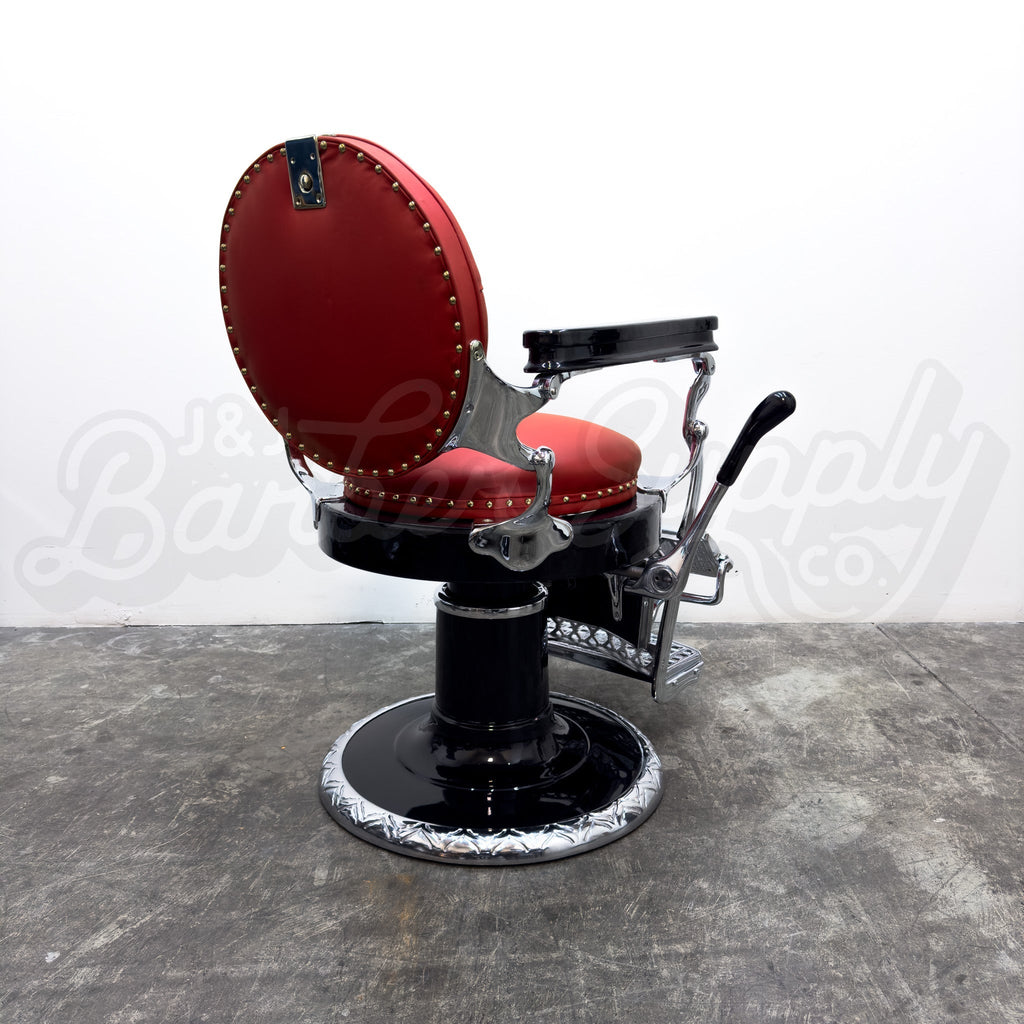 Vintage Emil J Paidar Barber Chair - Black on Chrome