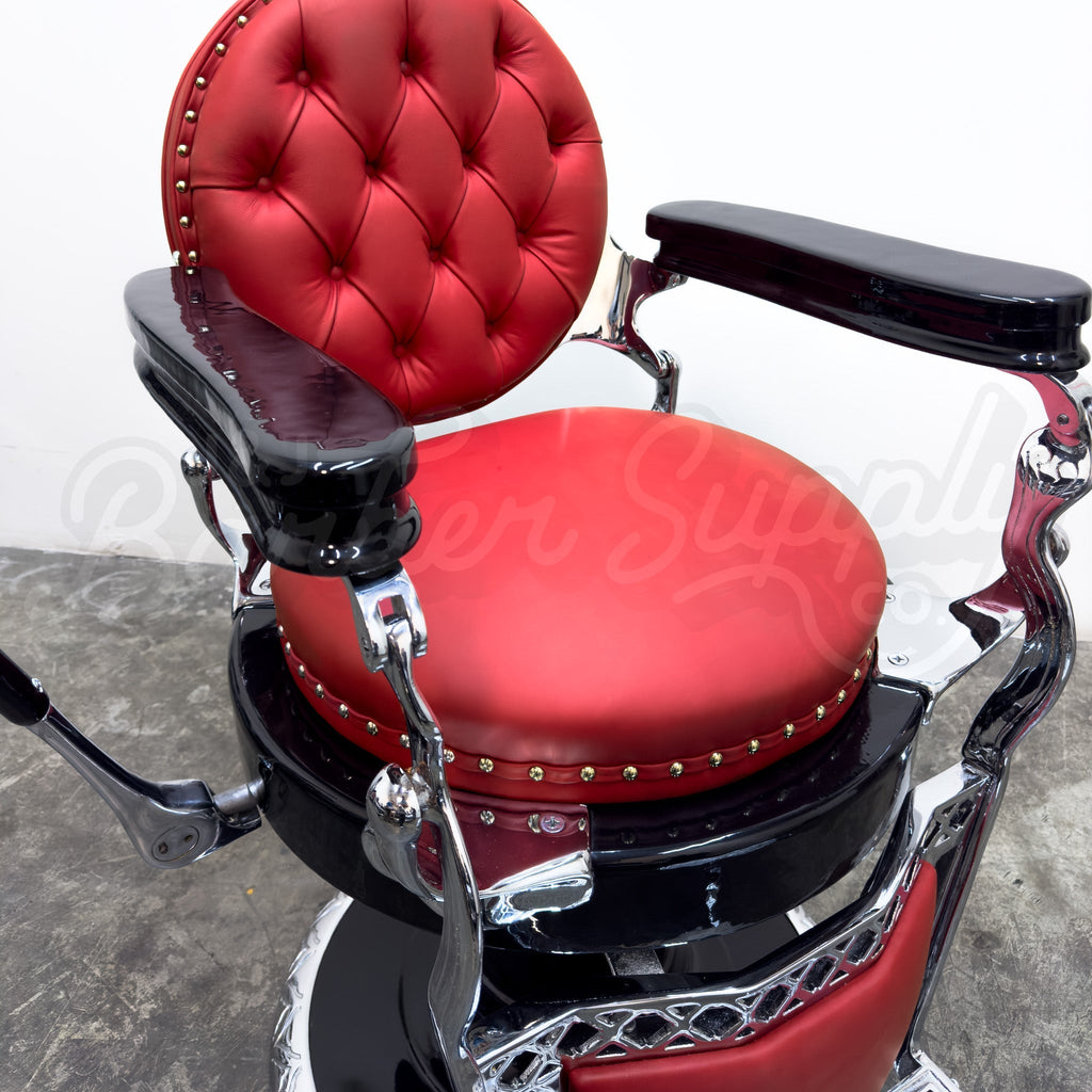 Vintage Emil J Paidar Barber Chair - Black on Chrome