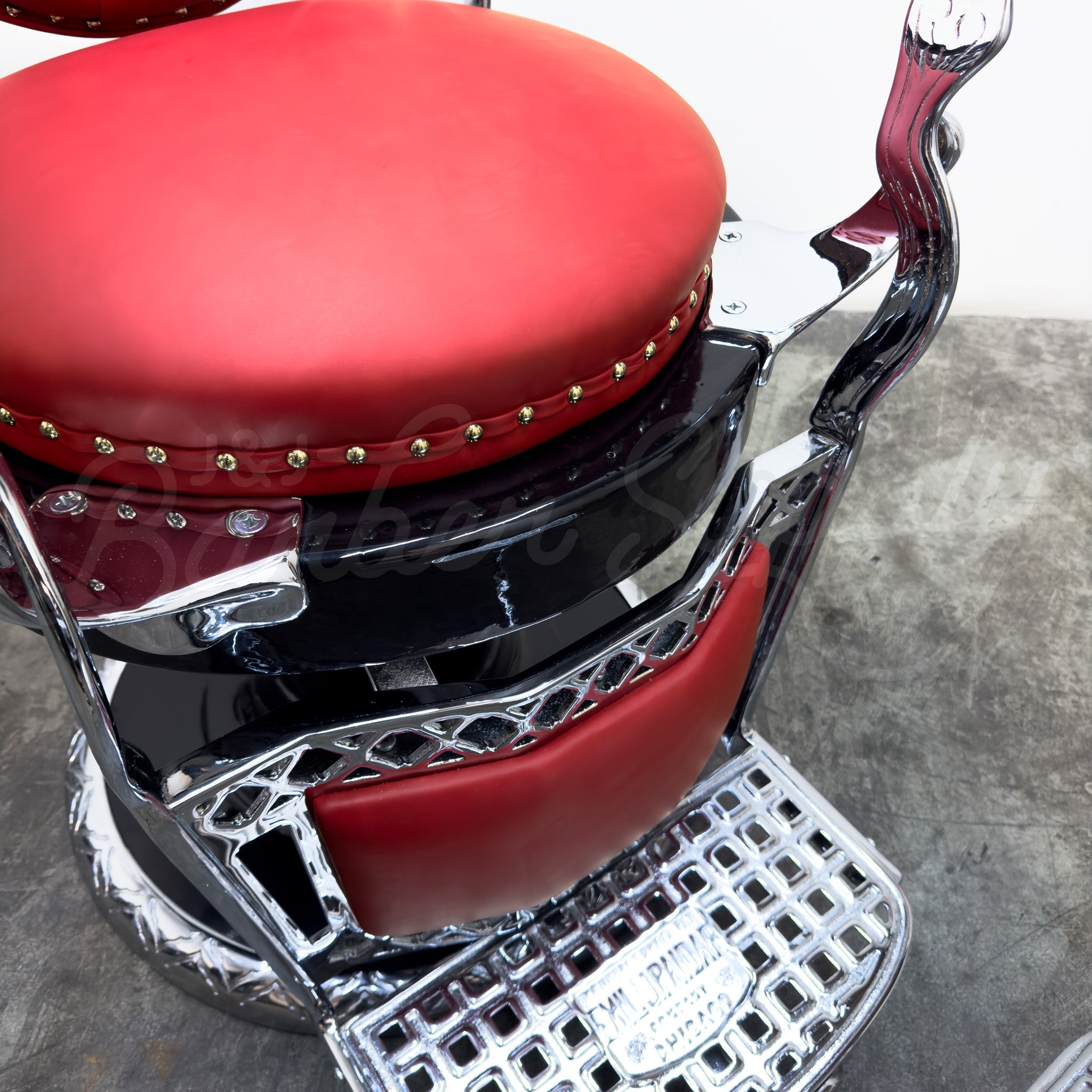 Vintage Emil J Paidar Barber Chair - Black on Chrome