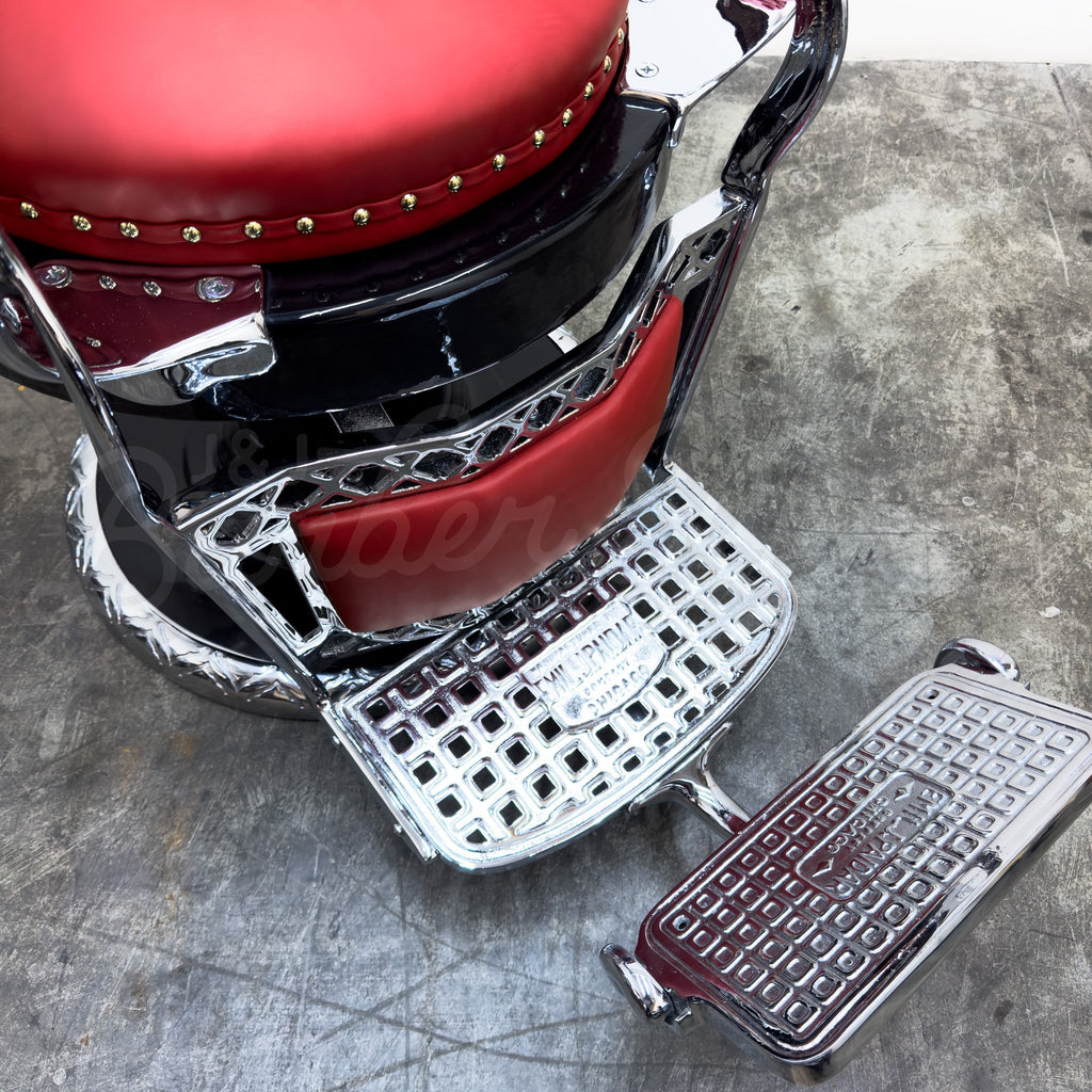 Vintage Emil J Paidar Barber Chair - Black on Chrome