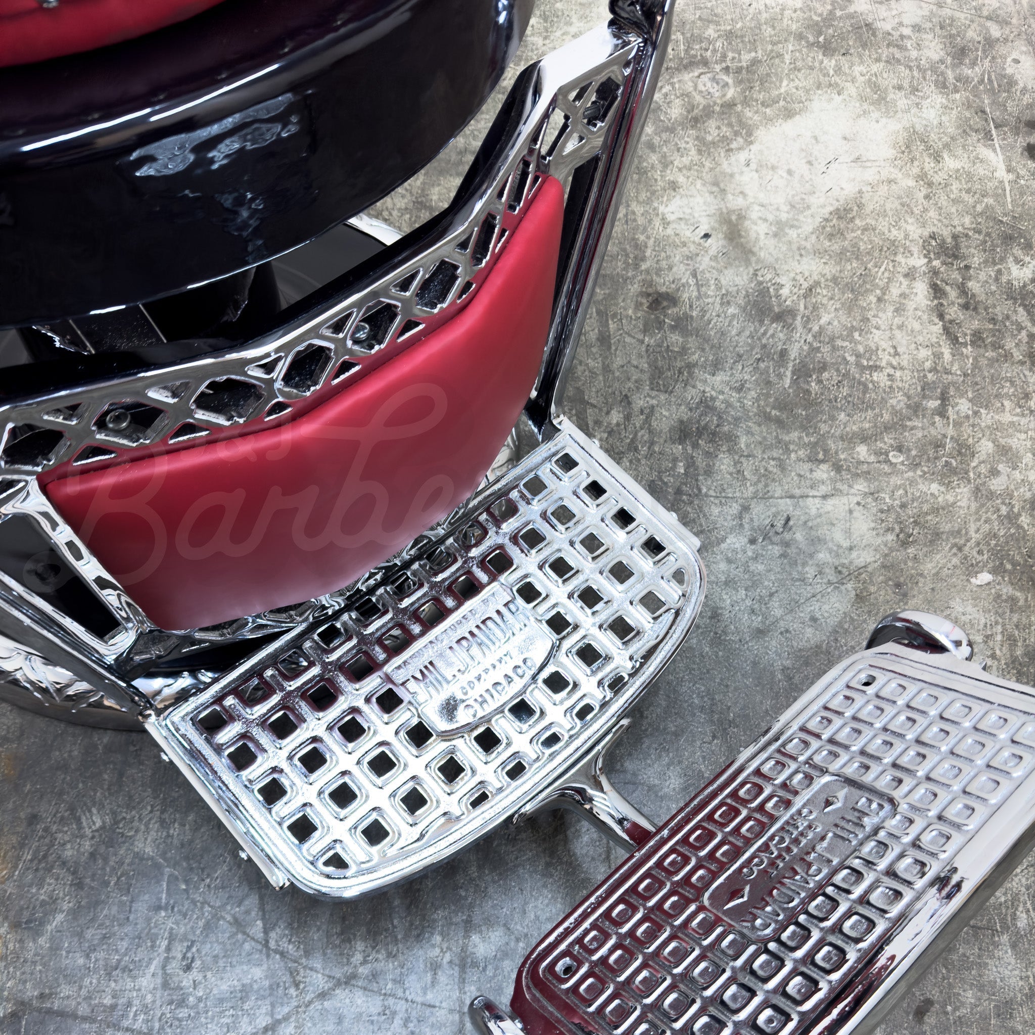 Vintage Emil J Paidar Barber Chair - Black on Chrome