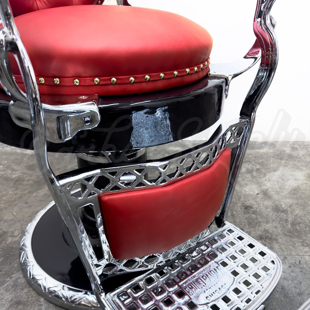 Vintage Emil J Paidar Barber Chair - Black on Chrome