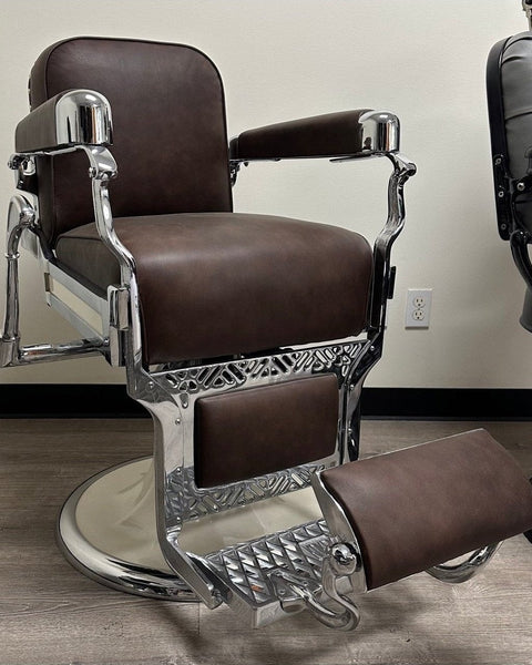Marbled Leather Barber Chair
