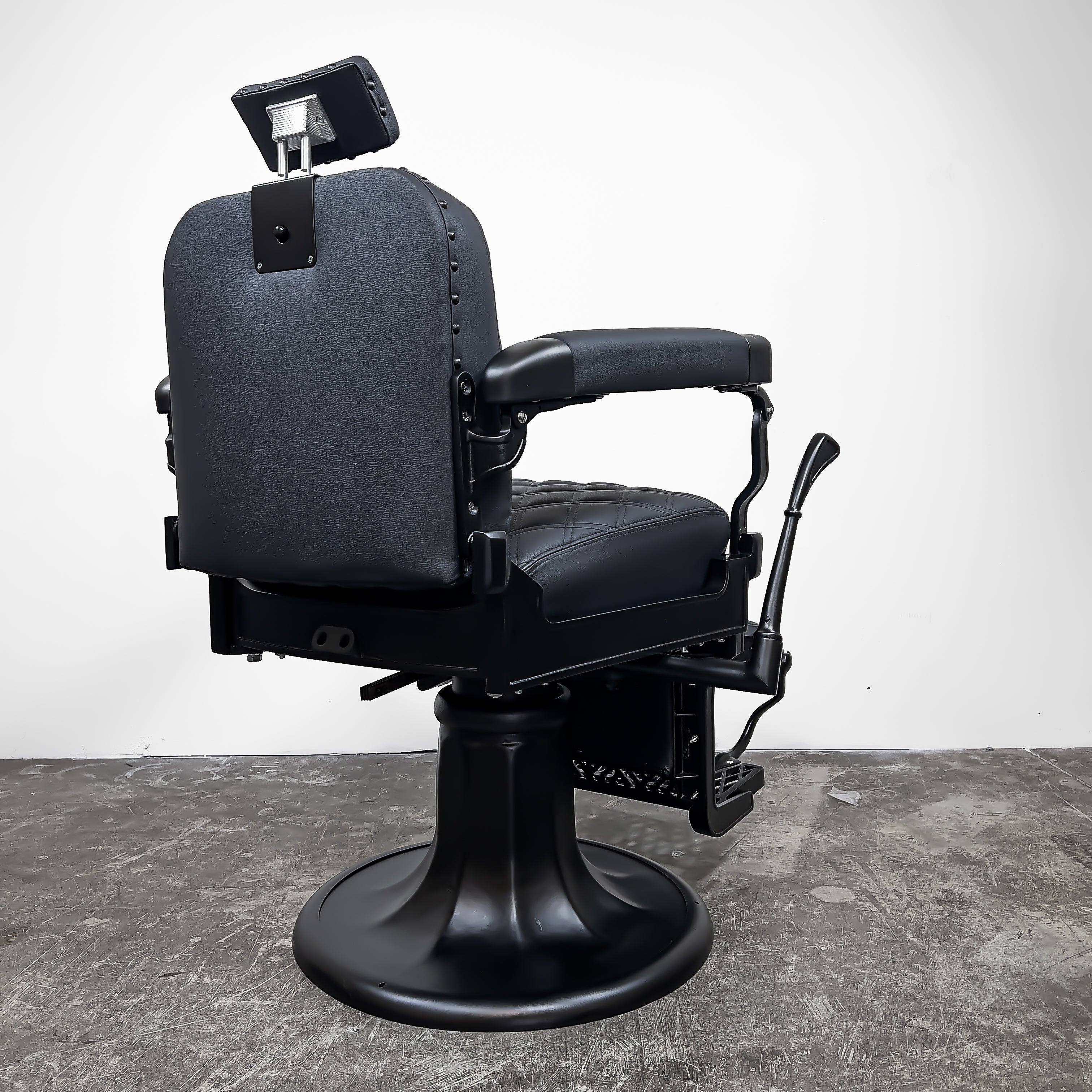 Custom Koken Barber Chair Model No. 735 - Diamond Black – Designer
