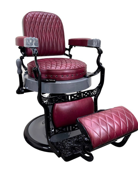 Vintage Koken Barber Chair - Nardo Gray on Black