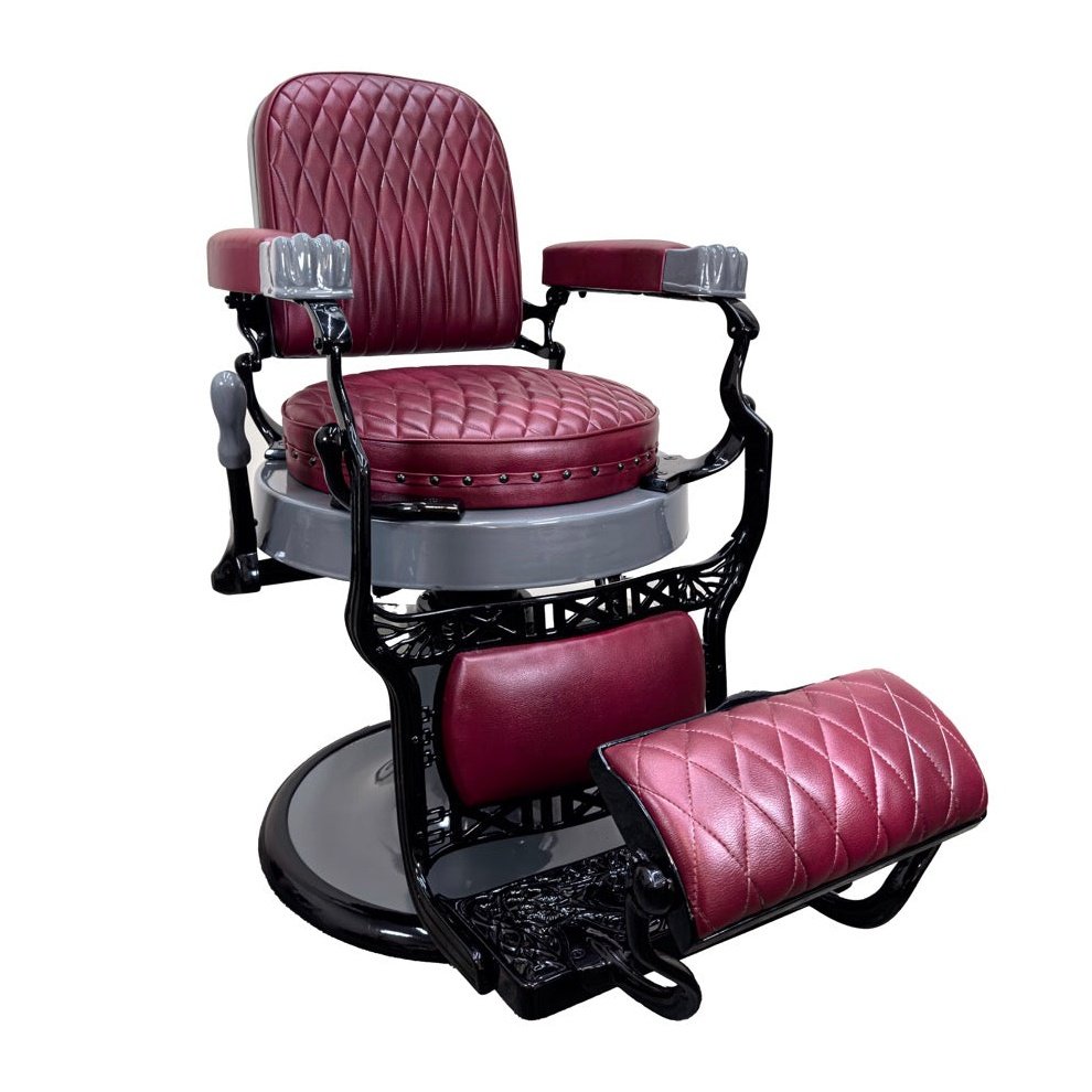 Vintage Koken Barber Chair - Nardo Gray on Black