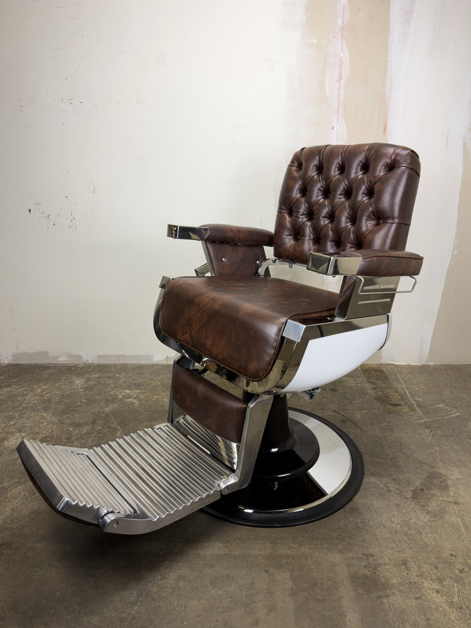 Custom Lincoln Barber Chair - Marbled Brown