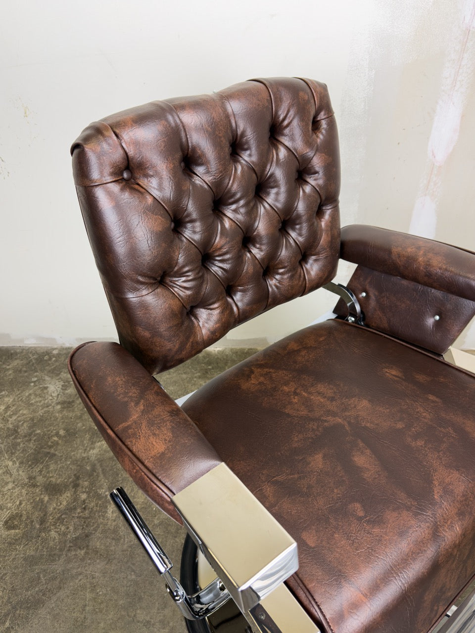 Custom Lincoln Barber Chair - Marbled Brown