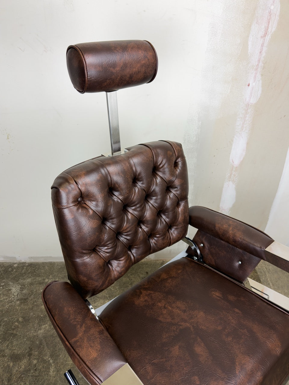 Custom Lincoln Barber Chair - Marbled Brown