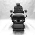 STRATA Vintage Style Barber Chair - Matte Black