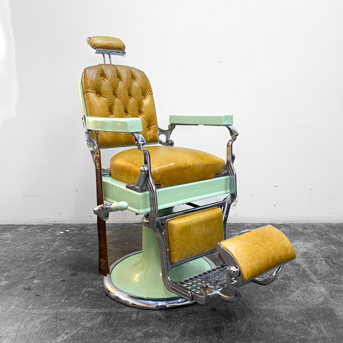 Vintage Barber Chair - Mint Green Koken