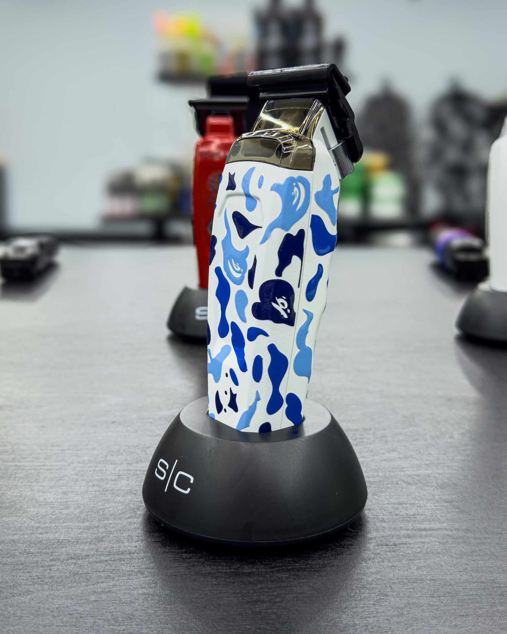 Custom Saber 2.0 Clipper - Blue Bape Designer Barber Products Custom Saber 2.0 Clipper - Blue Bape Designer Barber Products