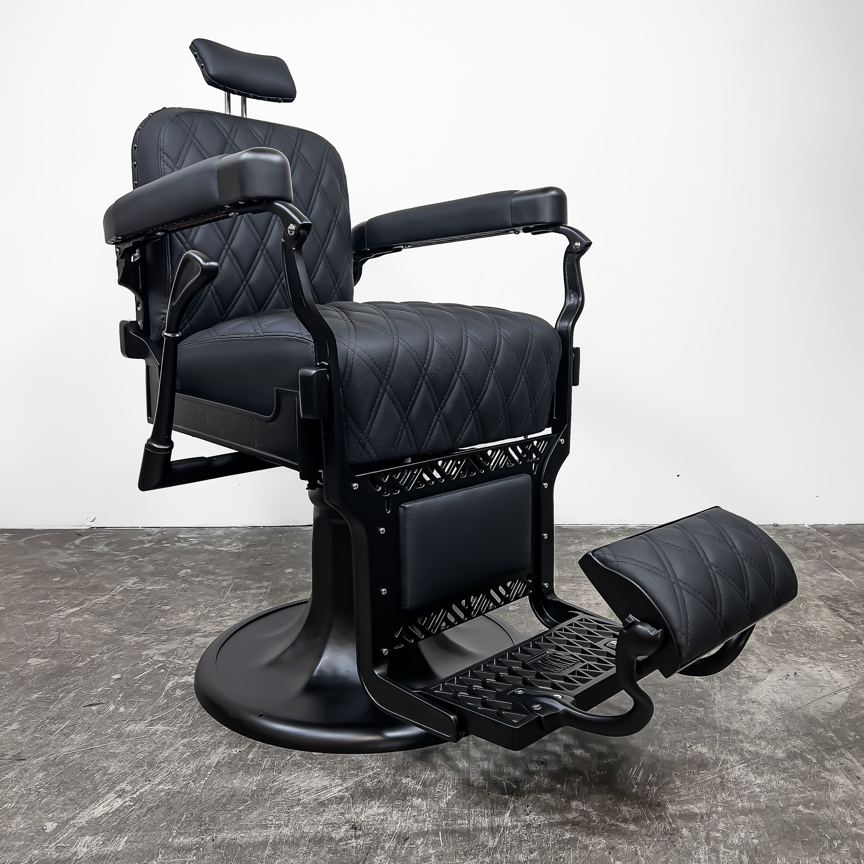 Custom Koken Barber Chair Model No. 735 - Diamond Black – Designer