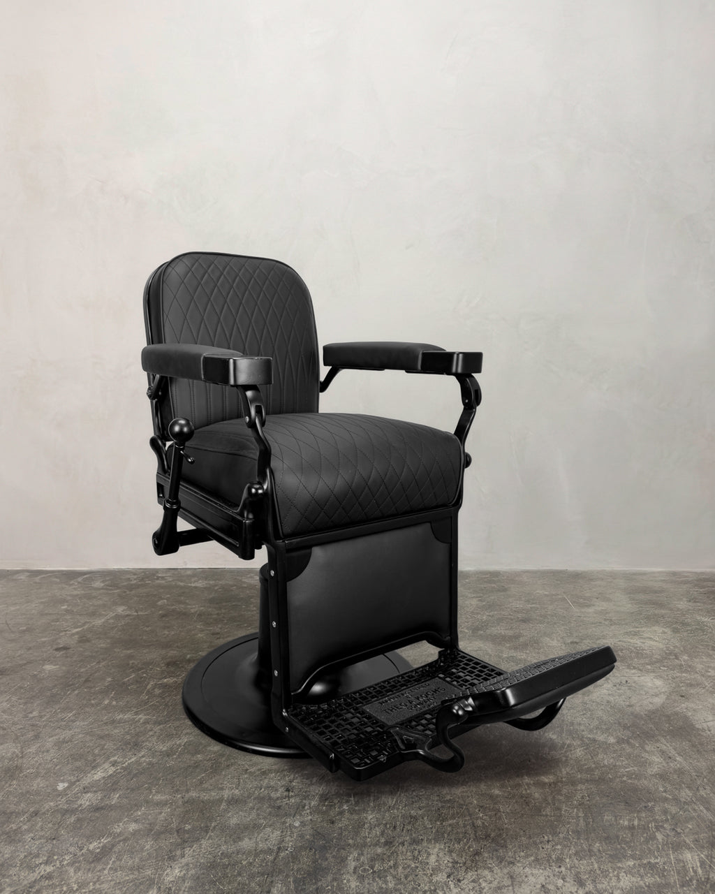 Vintage Theo A Kochs Barber Chair - Black on Black