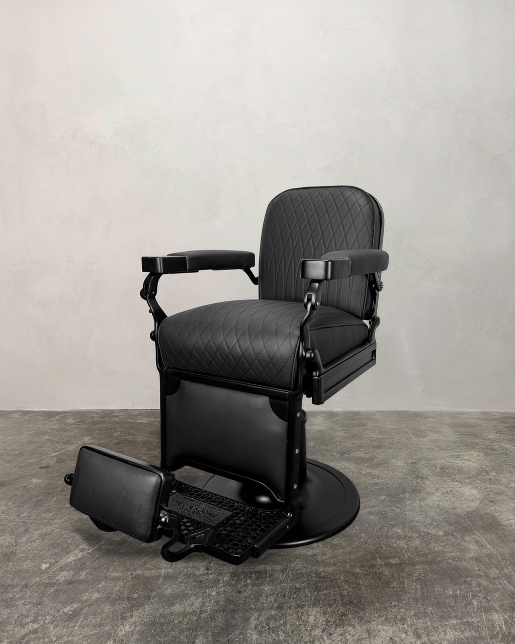 Vintage Theo A Kochs Barber Chair - Black on Black