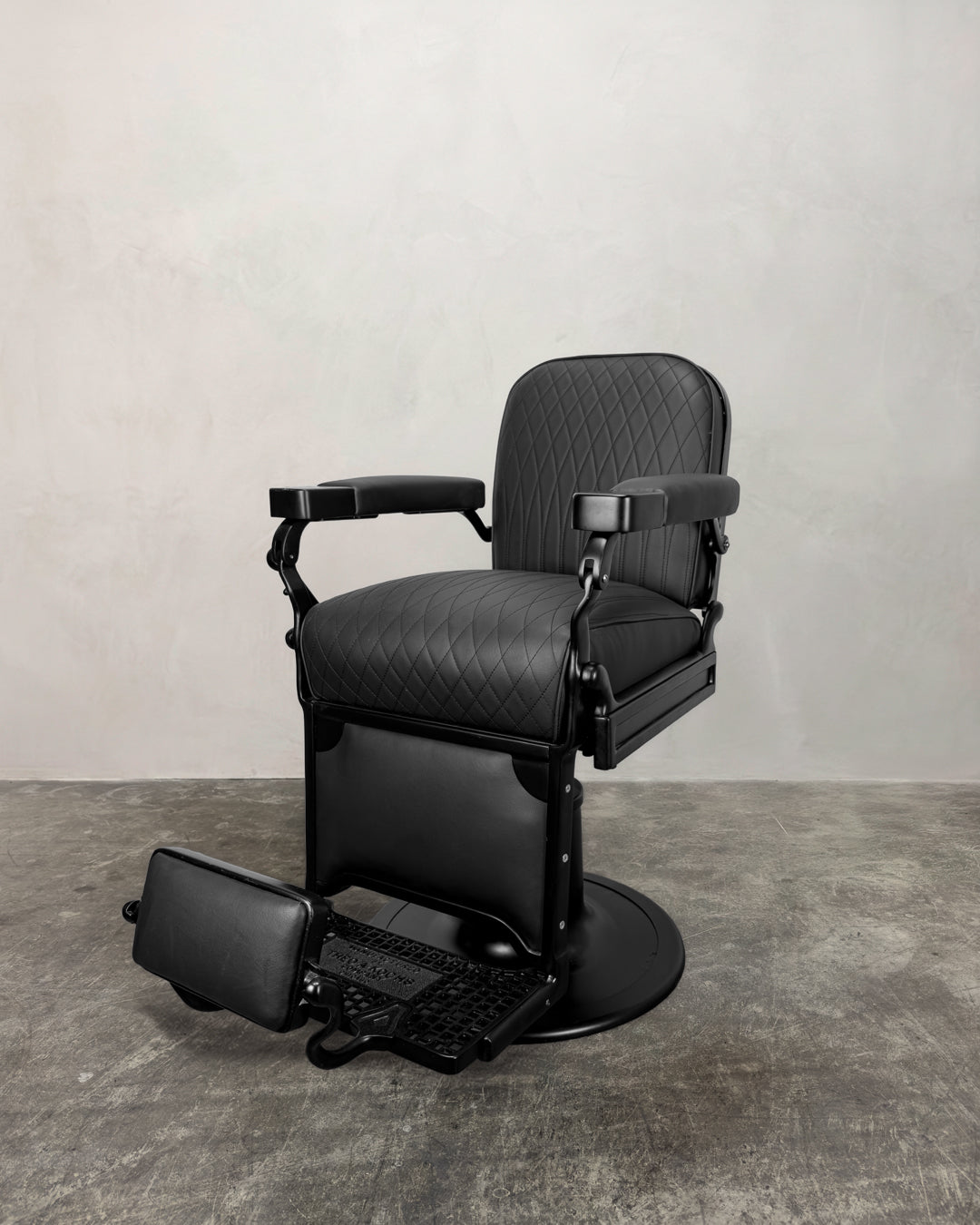 Vintage Theo A Kochs Barber Chair - Black on Black