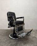 Vintage Theo A Kochs Barber Chair - Black and Chrome