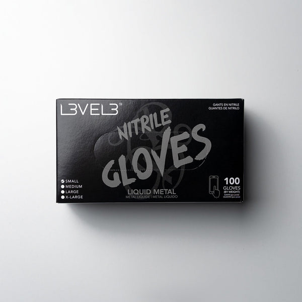 L3VEL3 Professional Nitrile Gloves Liquid Metal - 100 Pack