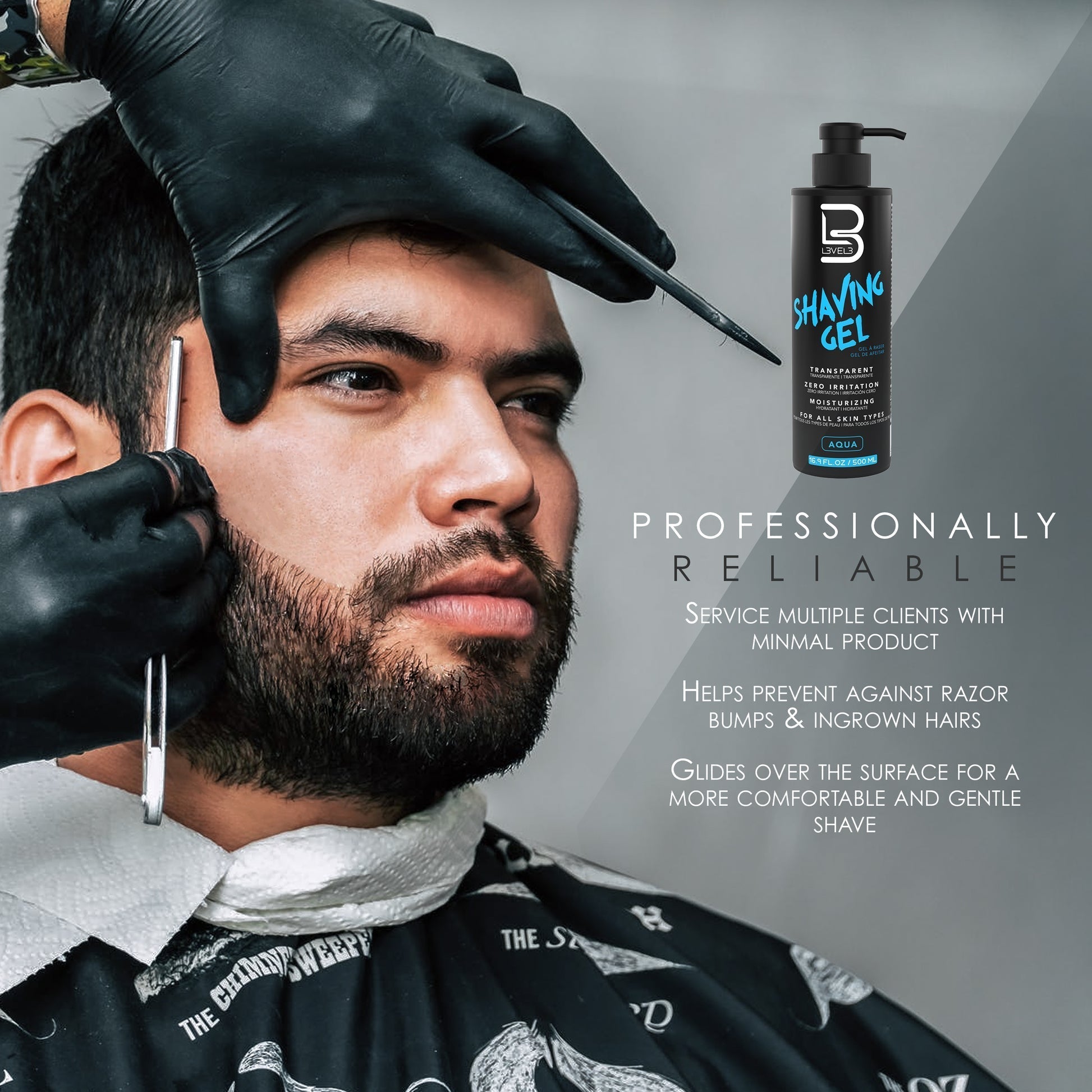 L3VEL3 Transparent Shaving Gel - Small - Ice