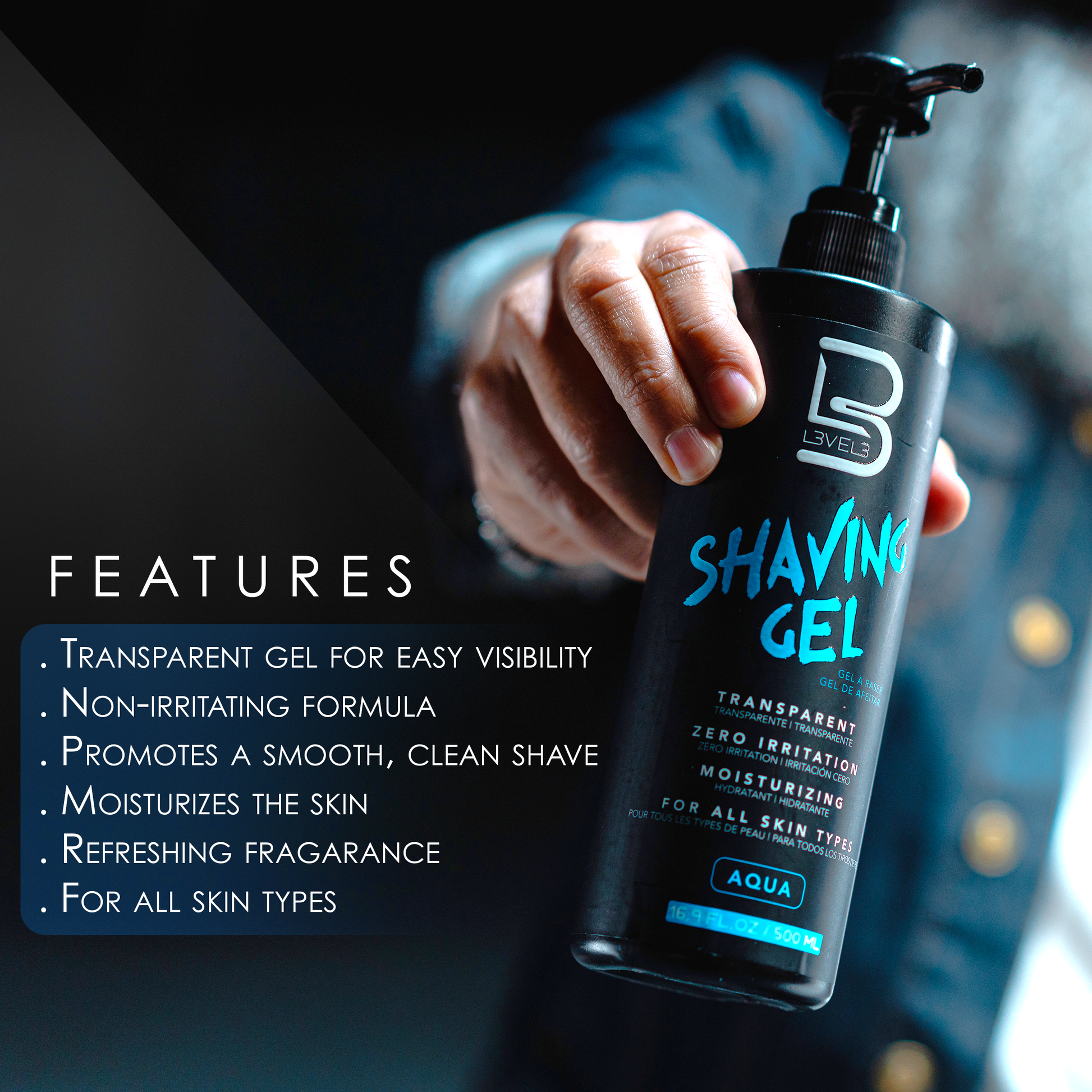 L3VEL3 Transparent Shaving Gel - Small - Ice
