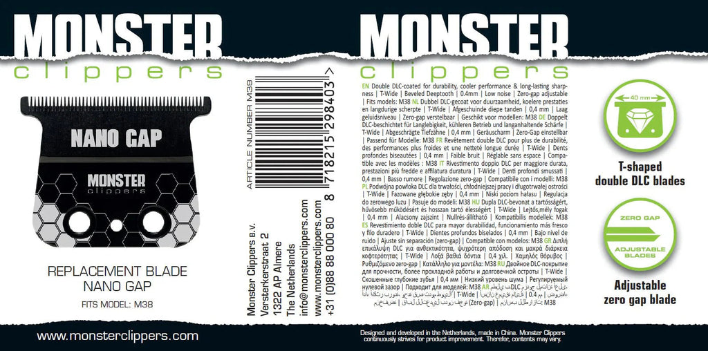PRE ORDER MonsterClipper NANO GAP CUTTING BLADE (M39)