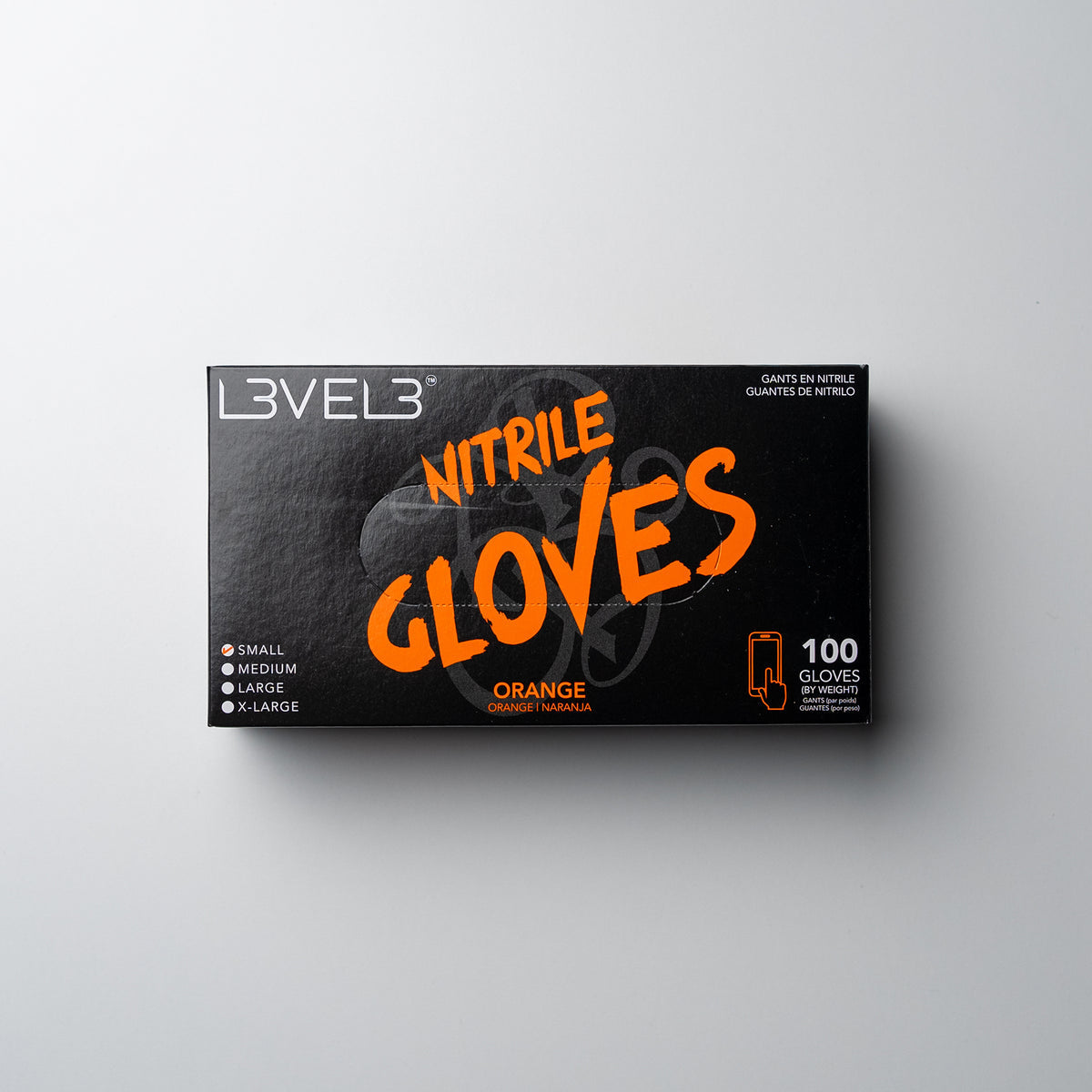 L3VEL3 Professional Nitrile Gloves Orange - 100 Pack