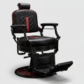 Rio Black and Red Vintage Style Barber Chair