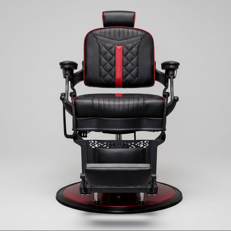 Rio Black and Red Vintage Style Barber Chair