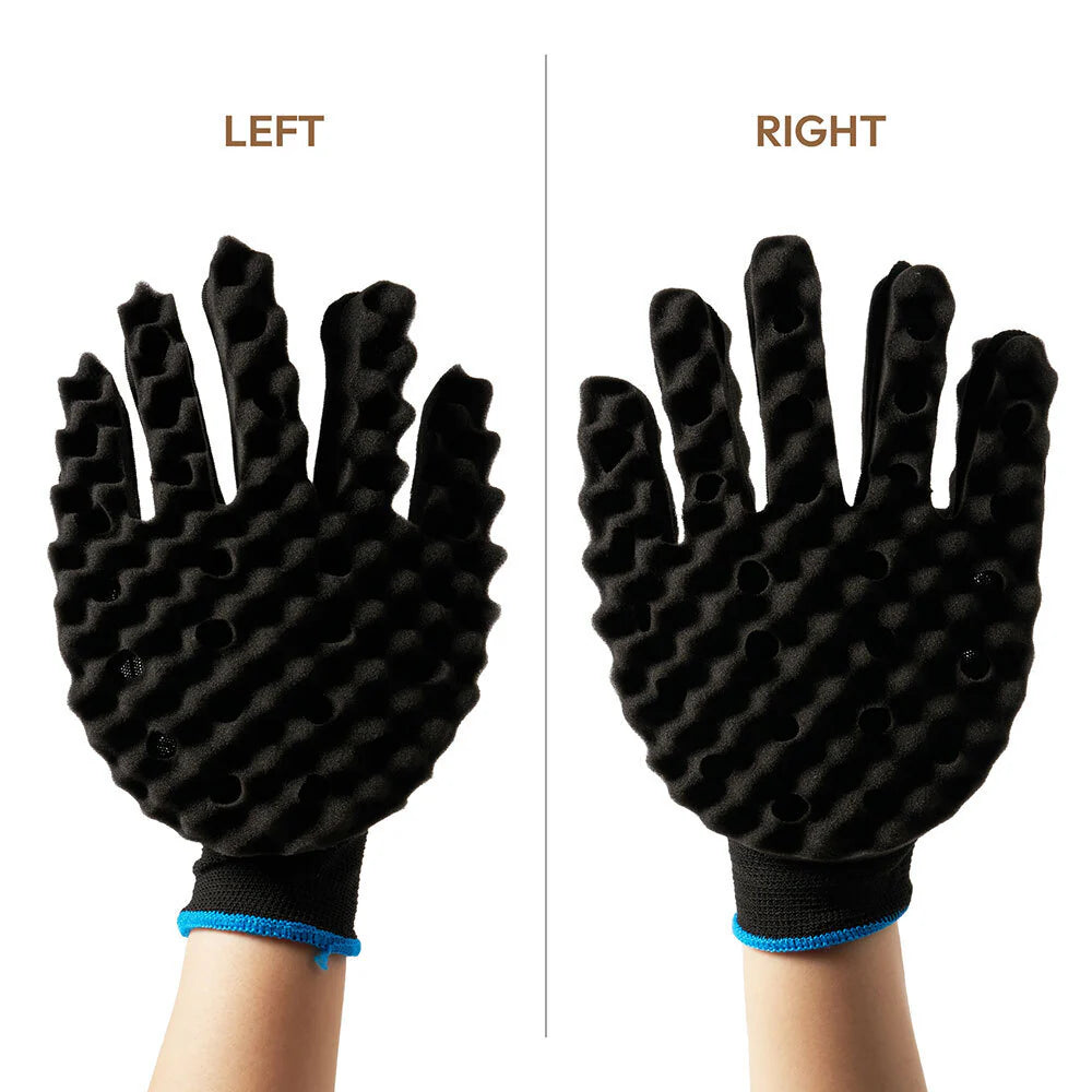 RED Twist Sponge Glove Dual-Sided TWS09 curved twist sponge for curls and coils