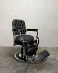 Vintage 1920’s Theo A Kochs Barber Chair - Black on Chrome