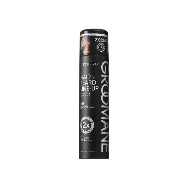 Kiss Red Pro Hair & Beard Line-Up Professional Color Spray Jet Black
