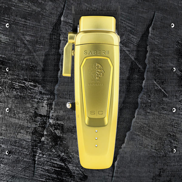 StyleCraft Saber 2.0 Cordless Modular Clipper w/ High-Torque Digital Brushless Motor - Gold