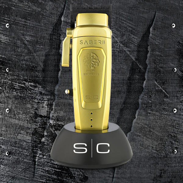 StyleCraft Saber 2.0 Cordless Modular Clipper w/ High-Torque Digital Brushless Motor - Gold