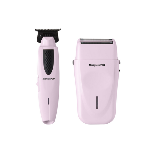 BaBylissPRO Limited Edition LithiumFX+ Trimmer & Double Foil Shaver Set - Pink